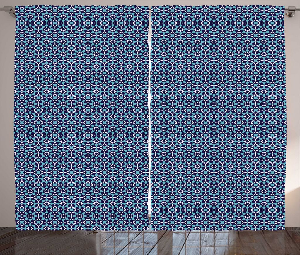 ABAKUHAUS marokkanisch Rustikaler Vorhang, Mittelmeer Traditionelle, Wohnzimmer Universalband Gardinen mit Schlaufen und Haken, 280 x 245 cm, Indig...