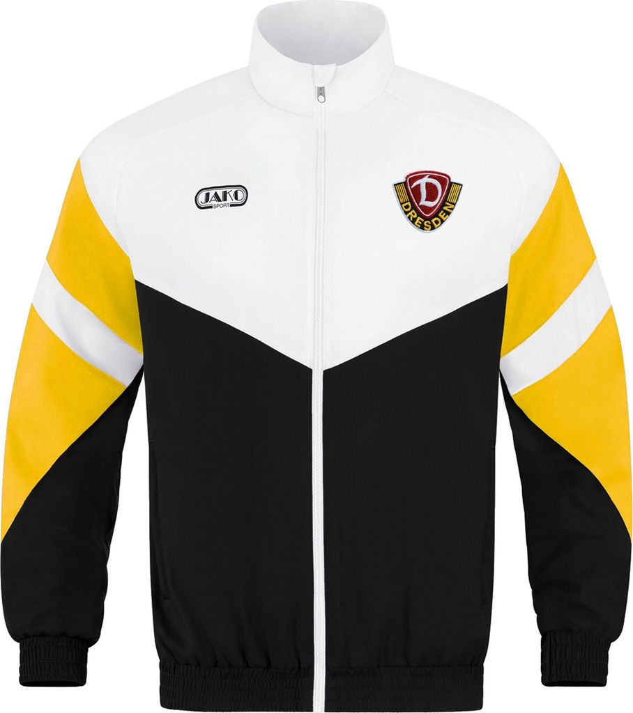 Jako Dynamo Dresden Freizeitjacke Retro - schwarz/weiß/dynamic yellow, Größe:4XL