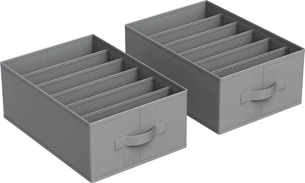 Rangement armoire suspendu 6 compartiments gris contre le désordre x2