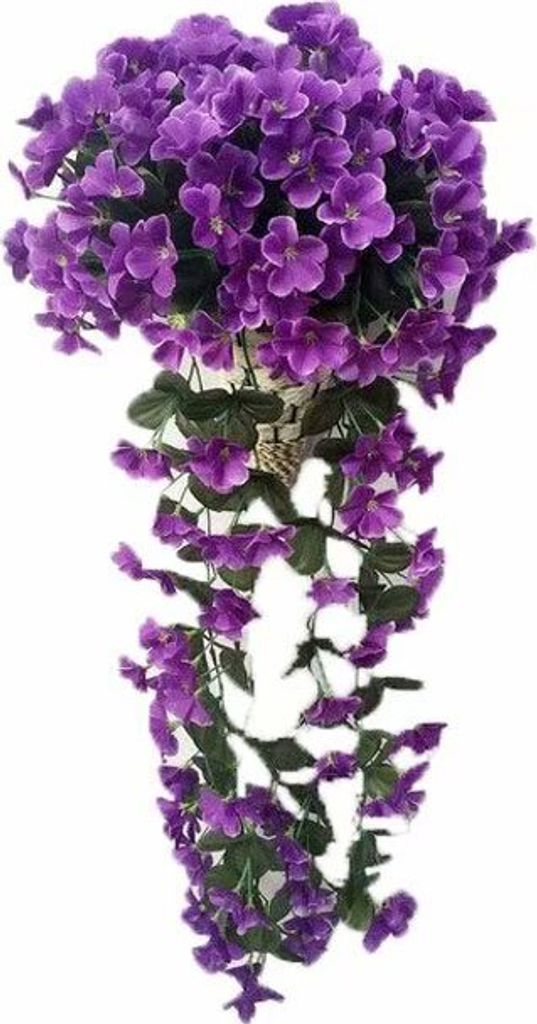 1 Artikel Künstliche Hängepflanzen, Violette Blumen Balkonpflanzen Kunstpflanzen Hängend Blumen für Balkon Wand Hochzeit Hause Garten Dekoratio...