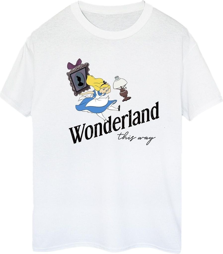 Disney - "Alice In Wonderland This Way" T-Shirt für Damen BI8747 (L) (Weiß)