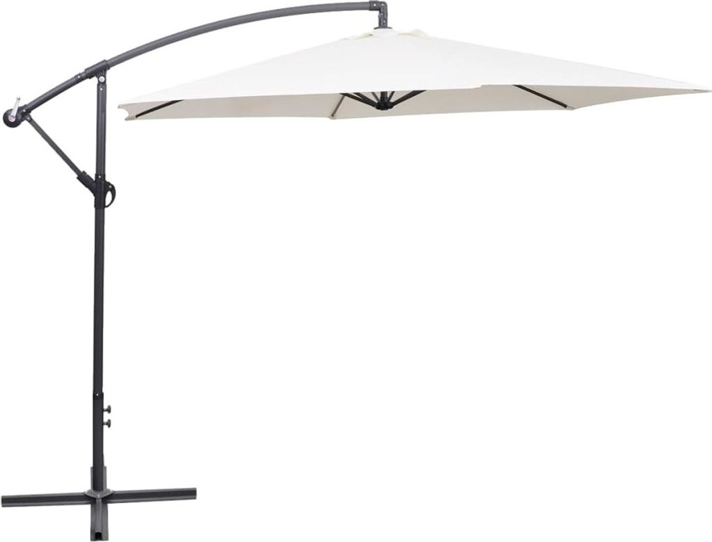 The Living Store Freiarm-Sonnenschirm 3 m Sandweiß