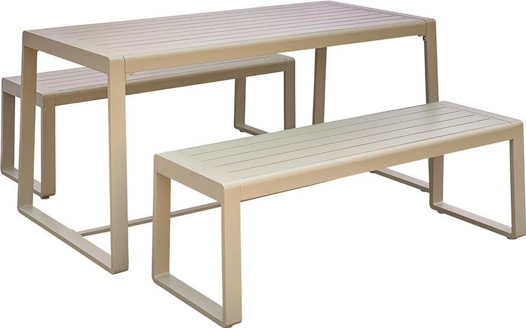 Gartenmöbel aus grünem Aluminium für 4 Personen, moderner Look