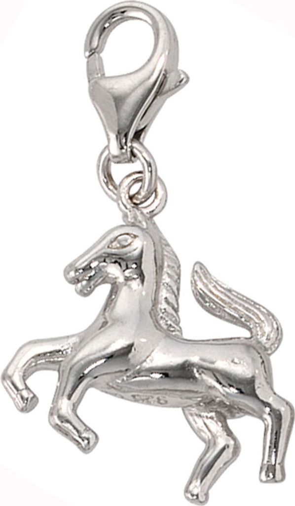 Einhänger Pferd Charm Charms aus 925 Silber Sterlingsilber rhodiniert Damen