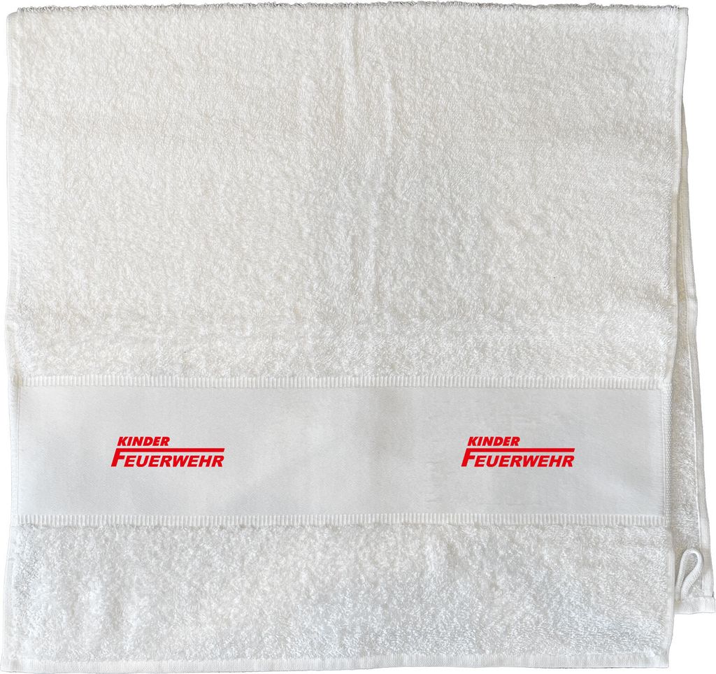 Huuraa Handtuch Kinder Feuerwehr Schriftzug 50x100cm White Baumwolle Handtuch Geschenkidee