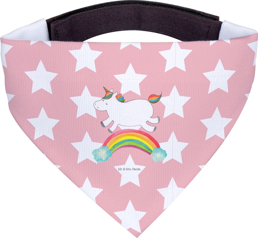 Mr. & Mrs. Panda Hunde Halstuch Einhorn Regenbogen - Rot Pastell - Geschenk, Für, Schal, Unicorn, Erwachsenwerden, Glitzer, Hund, Tuch, Einhornpower