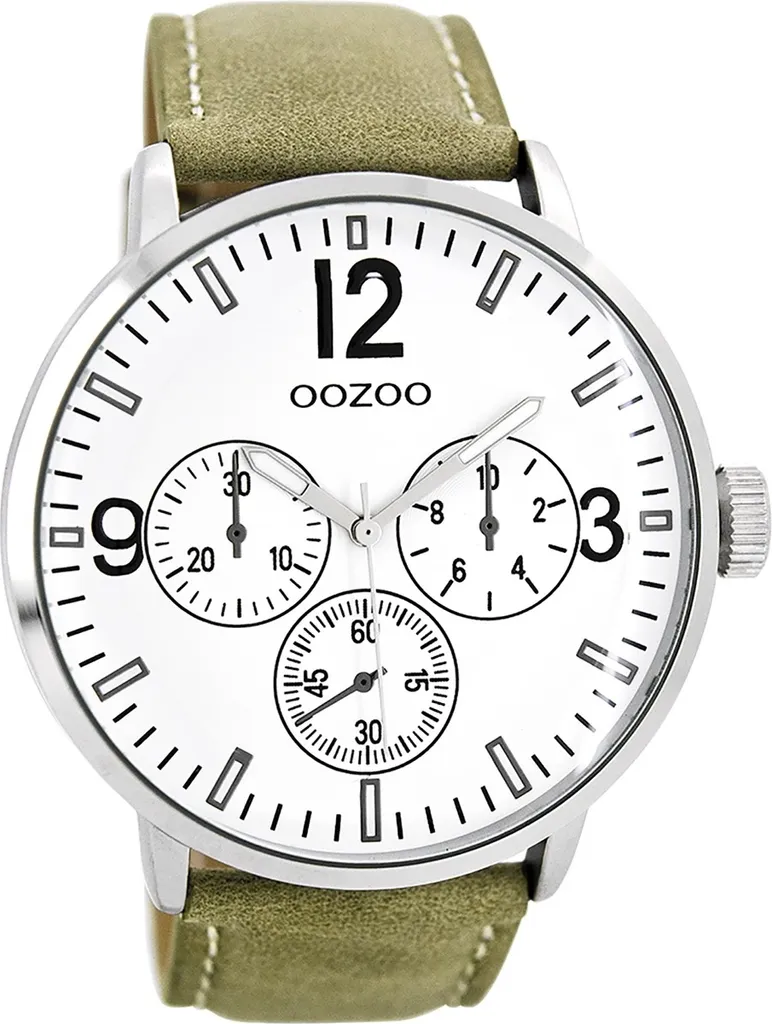 Oozoo Orologio da polso in pelle beige Orologi da uomo analogici al quarzo UOC7046A
