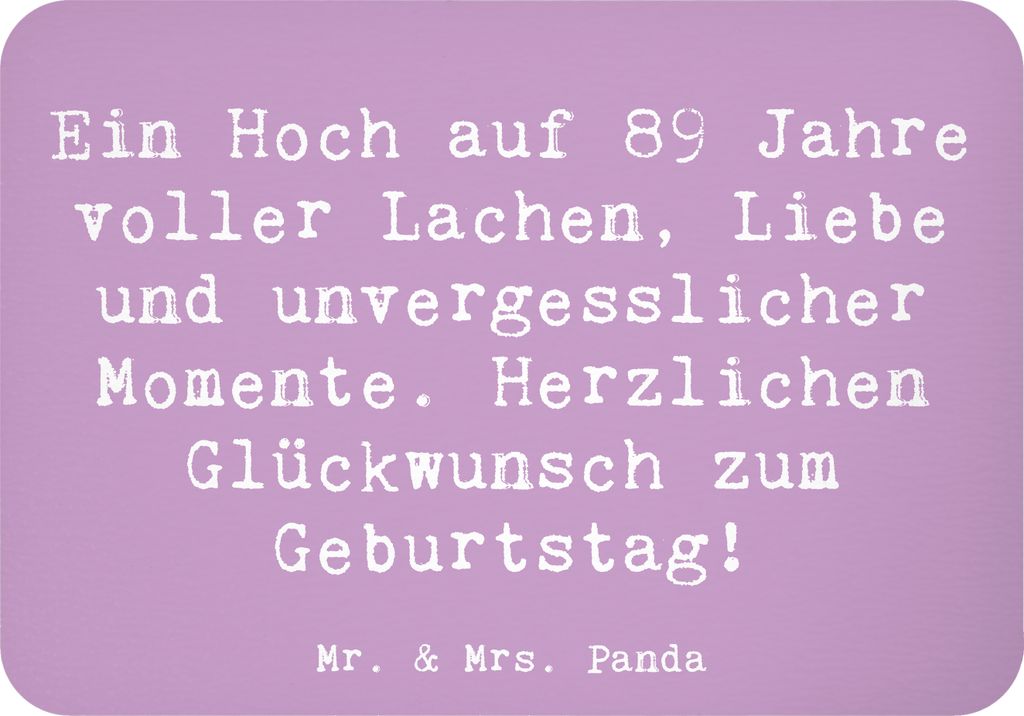 Mr. & Mrs. Panda Kühlschrankmagnet Spruch 89. Geburtstag - Lavendeltraum - Geschenk, Erinnerungen, geliebter Mensch, whiteboardmagnet, 89 Jahre, H...