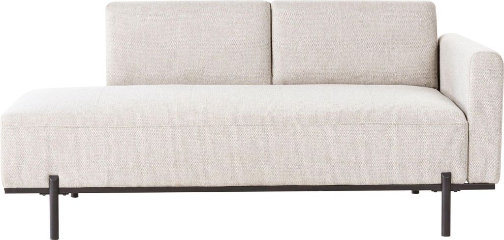 BELIANI Chaiselongue Rechtsseitig Hellbeige Stoffbezug Produktbild 