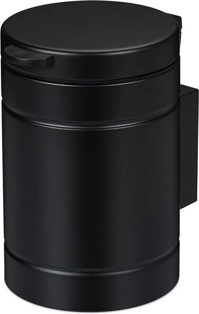 Petite poubelle de salle de bain 3 litres noire avec pédale silencieuse
