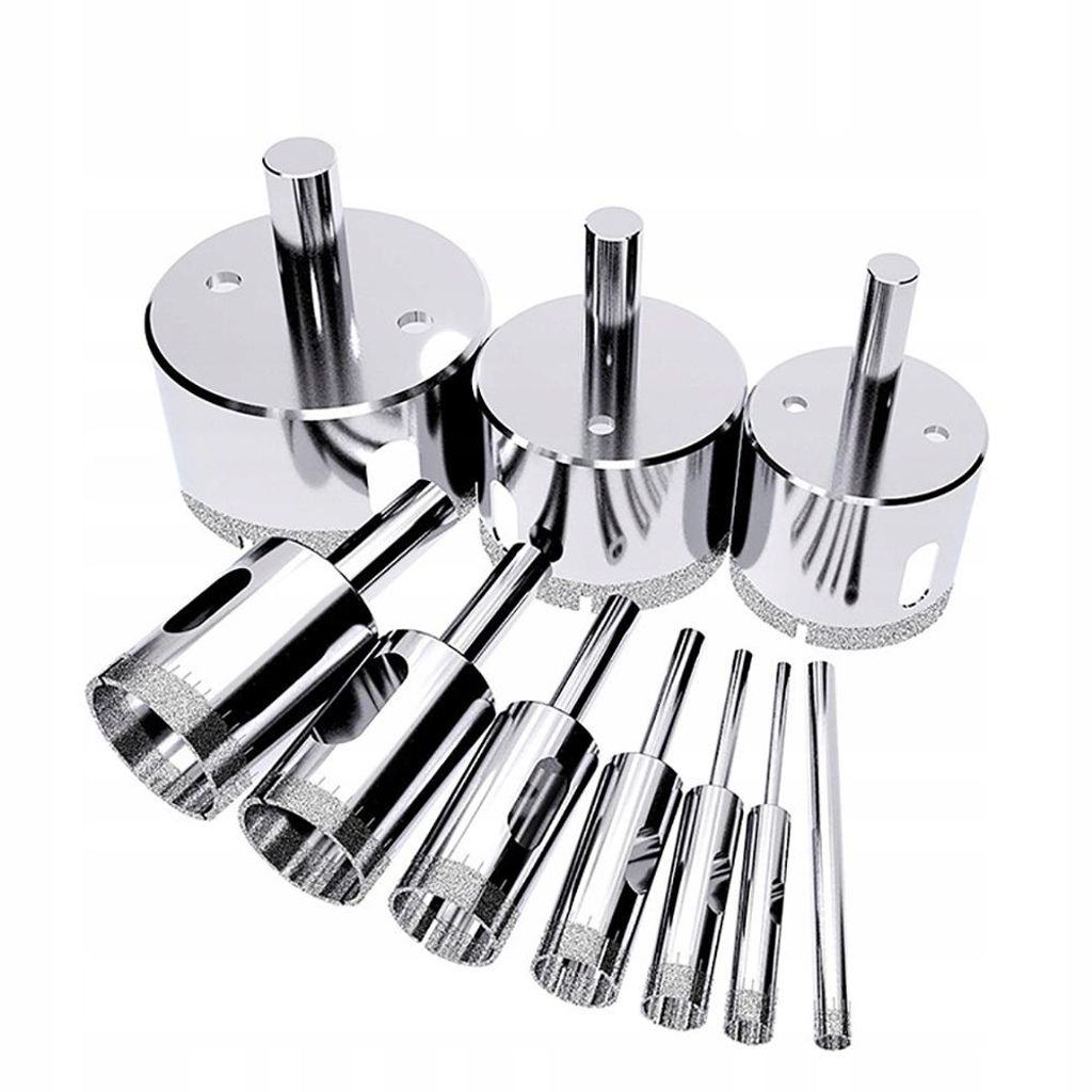 Diamantbohrer Lochsäge Bohrkrone Set für Glas/Fliese/keramisches/Marmor/Porzellan Bohrer Hohlbohrer mit Diamant-Beschichtung Kohlenstoffstahl 6-68mm
