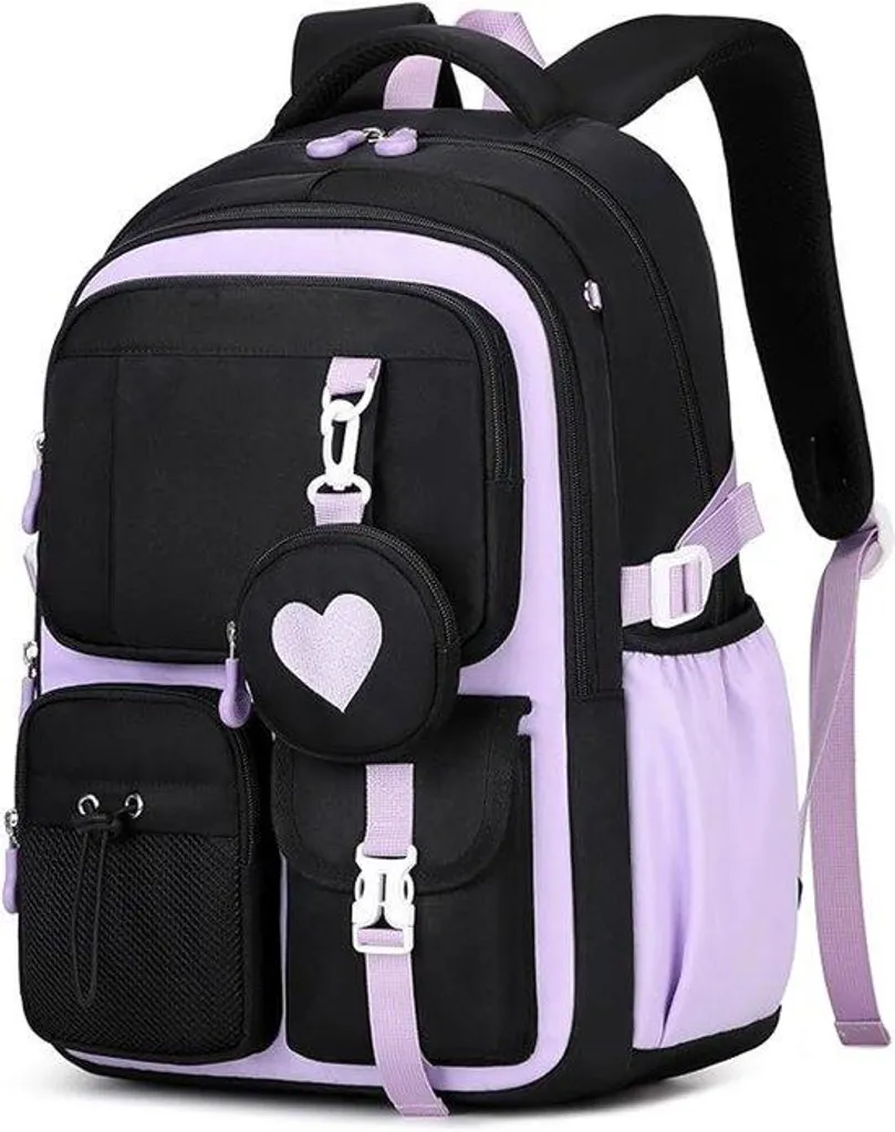 Cartable fille pour la rentrée au CP au CM2 - Grand sac d'école A4