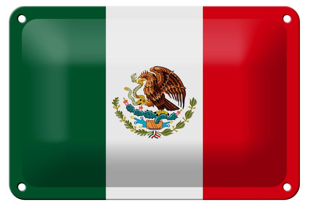 Blechschild Flagge Mexikos 18x12cm Flag of Mexico Dekoration