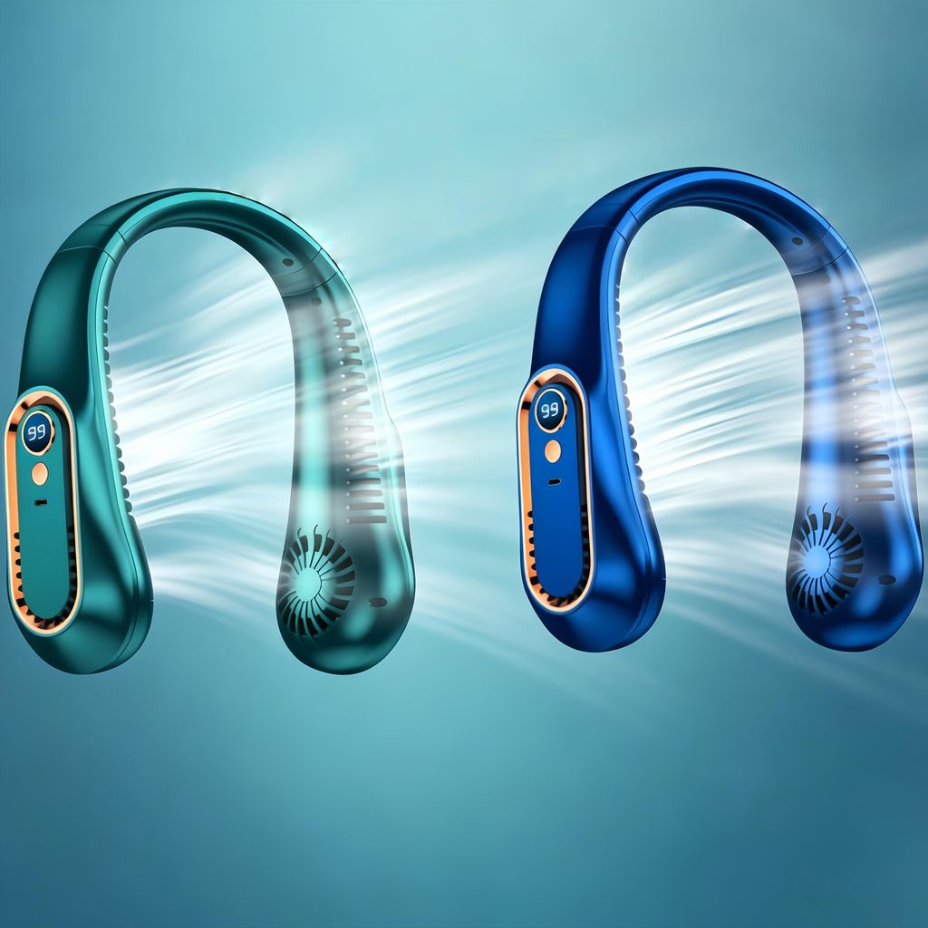 2 Stück Tragbarer Nackenventilator, Flügelloser Ventilator Produktbild 