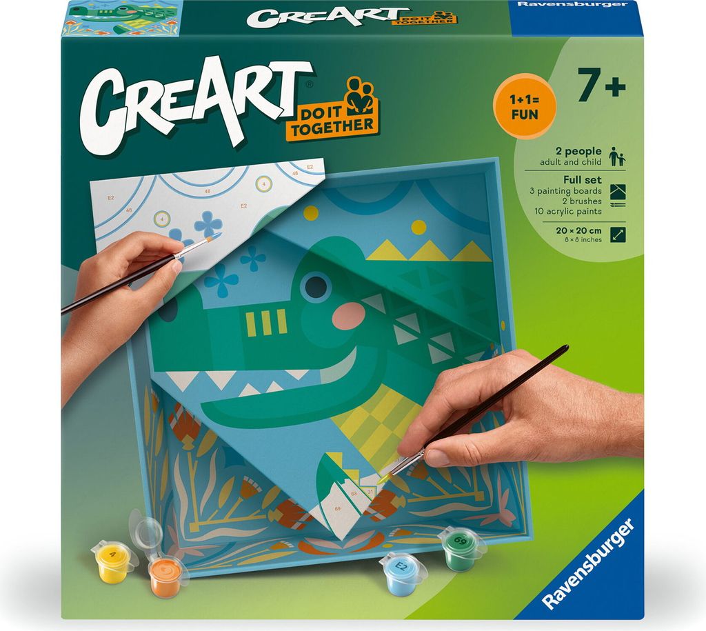 Ravensburger CreArt - Malen nach Zahlen 25865 - Do it together: Krokodil - für Erwachsene und Kinder