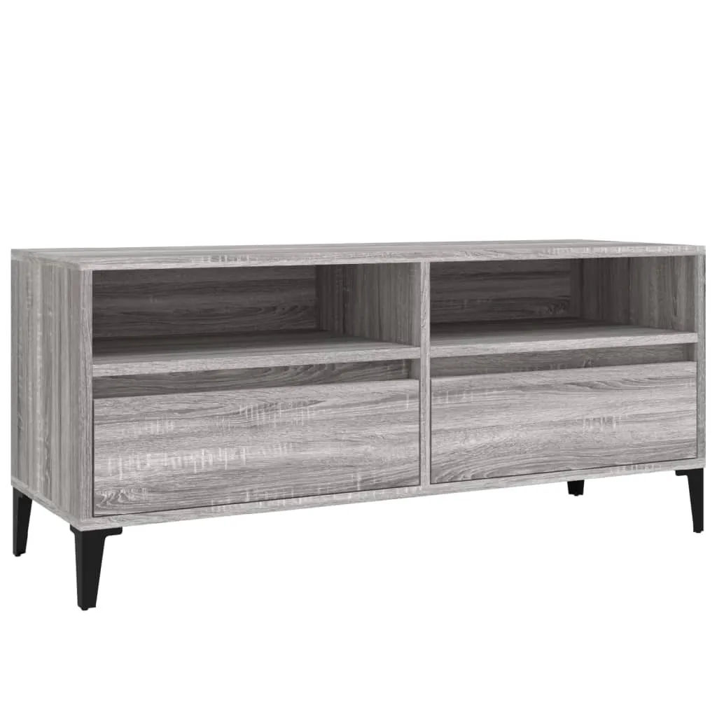 Mobile TV Grigio Sonoma 100x34,5x44,5 cm Materiale a base di legno