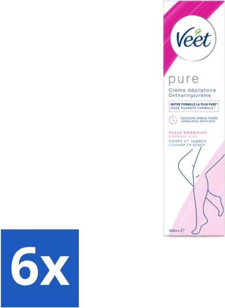 Veet Enthaarungscreme Pure Normal Skin 100 ml - Vorteilspack - 6 Stücke