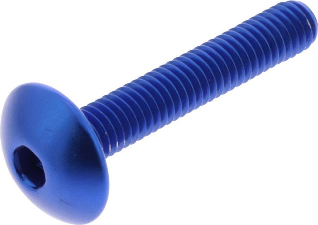 Linsenschraube JMP Bolt M6x1,00mm 35mm Aluminium blau