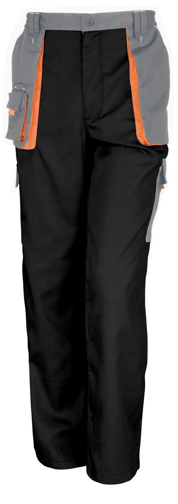 WORK-GUARD by Result - "Lite" Arbeitshosen für Herren/Damen Uni FK1182 (S) (Schwarz/Grau/Orange)