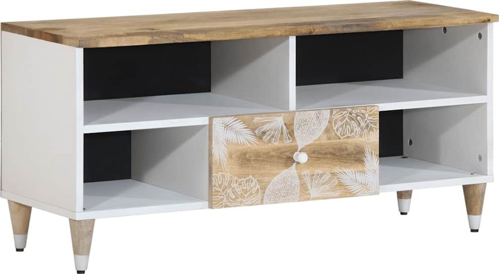 "2026 Moderne"TV-schrank( 1PC) Stylishces - Wandschrank FernsehstanD - 100x33,5x46cm Massivholz Mango - TV-Schränke DEMöbel474238