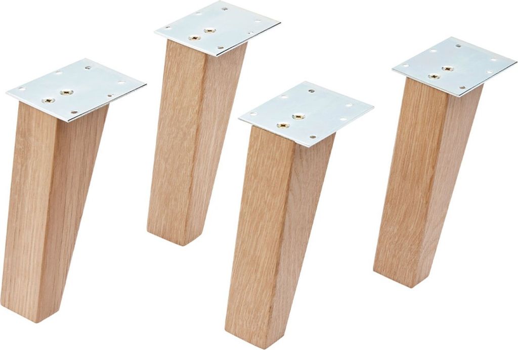 FACKELMANN Holzfüße Set FINN / 4 Holzfüße aus Eichenholz / Produktbild