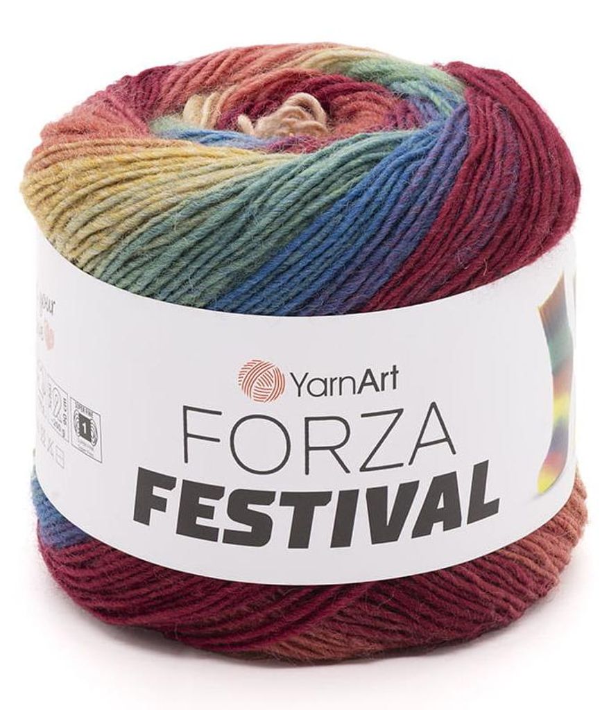 YarnArt Forza Festival 2904 Sockenwolle 100g/420m, 75% Produktbild 