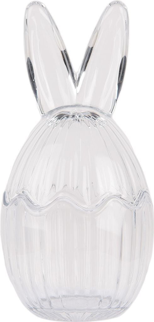 Clayre & Eef Glastopf Ei Ø 8x17 cm Transparant Glas