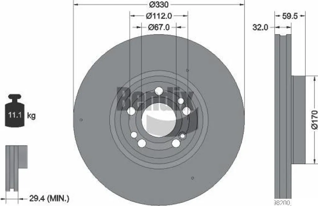 BENDIX BDS2171HC Disque de frein OE 1674210601 compatible Mercedes GLE