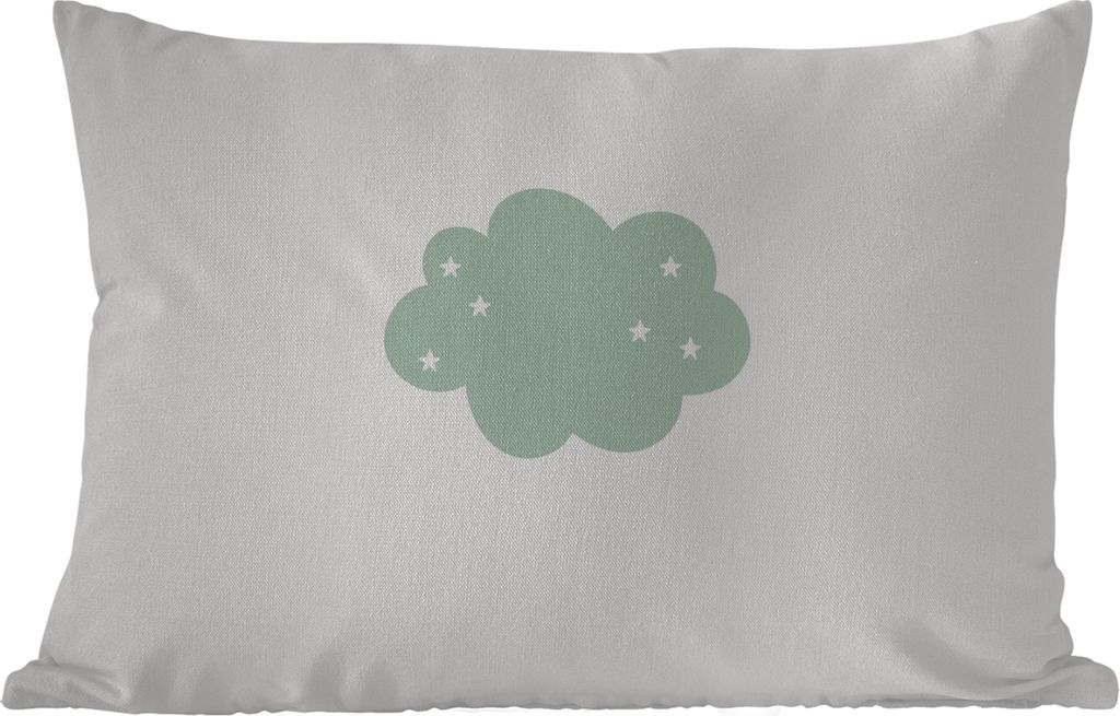 MuchoWow Outdoor Kissen - Wolke - Mädchen - Jungen - Sterne - Pastell - Kind - 50x30 cm - Wetterfest - Lounge Kissen - Sofa kissen - Wohnzimmer ...