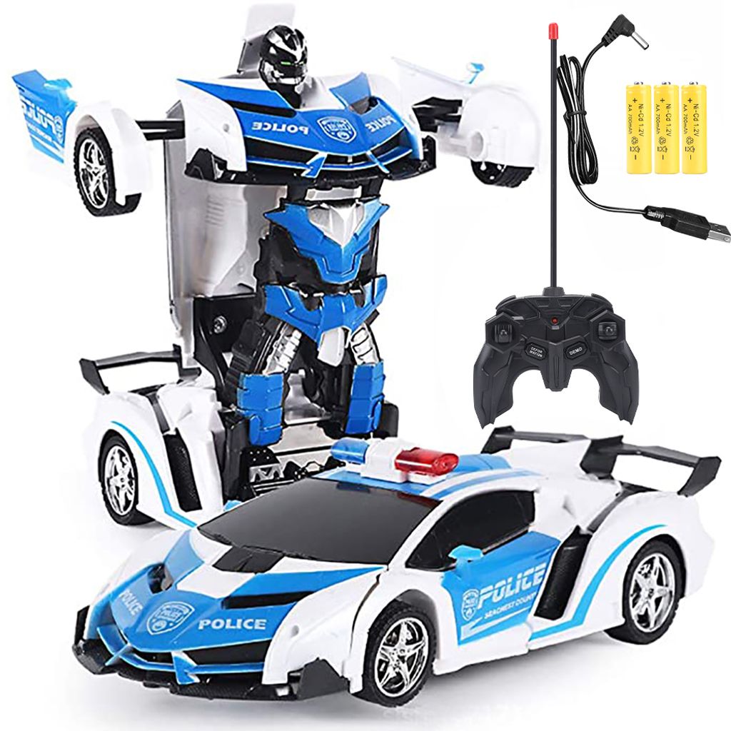 Kinde Transformer Auto Rennauto Roboter Spielzeug Licht Autobots Fernbedienung