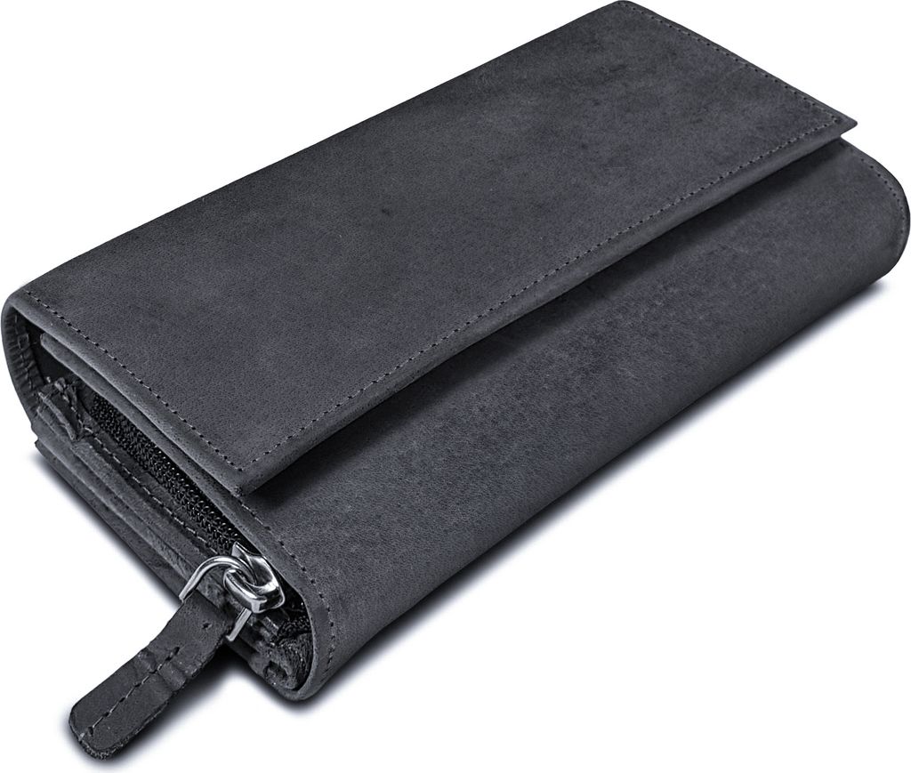 ROYALZ "Orelia" Vintage Leder Geldbörse für Damen Portemonnaie groß mit vielen Fächern RFID-Blocker Brieftasche Querformat