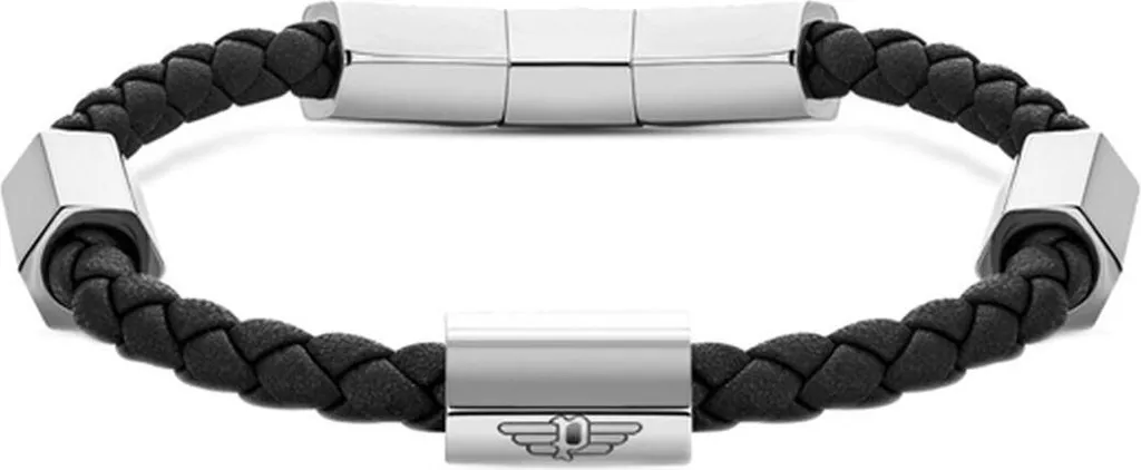 Bracelet en Cuir Noir Police PEAGB2120006 avec Fermoir Acier Aimanté