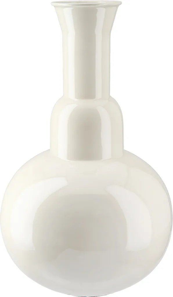 Vase design Filu crème en métal - Hauteur 36cm finition haut de gamme