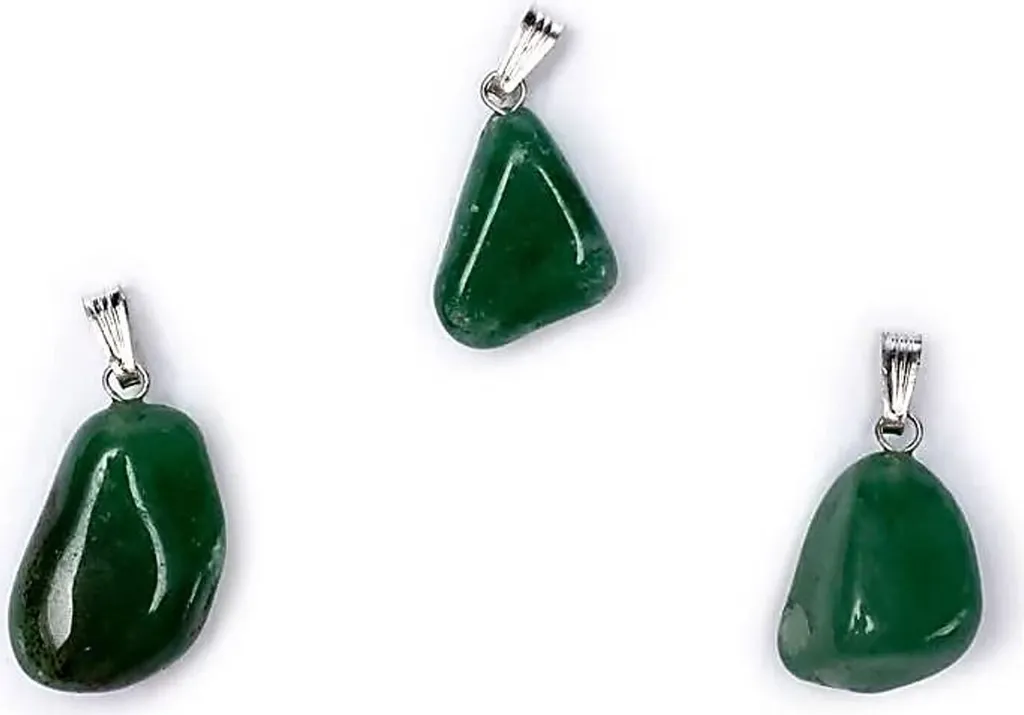 Lot de 5 pendentifs pierres précieuses aventurine verte pour broches