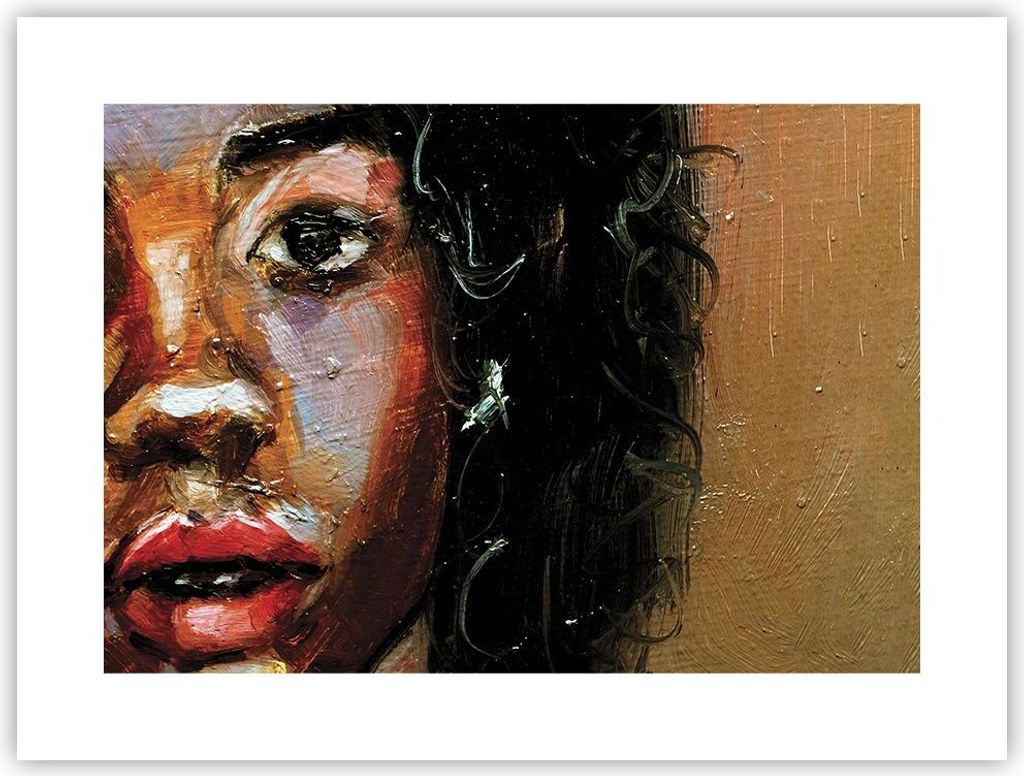 Poster - Poster ohne Rahmen - Pastos Porträt afrikanisch - 40x30 cm - Wand Bild - Wanddeko - Wandbilder - Kunstposter - Wandposter - Bilder - Kuns...