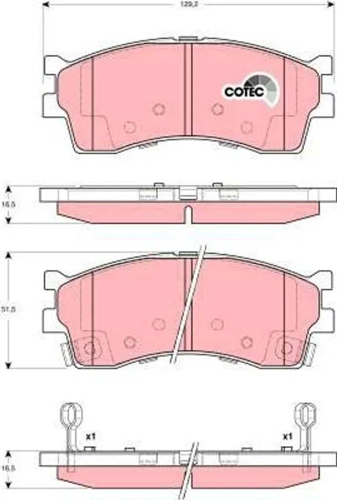 Plaquettes de frein haute performance TRW GDB3285 pour Kia et Lotus Elan