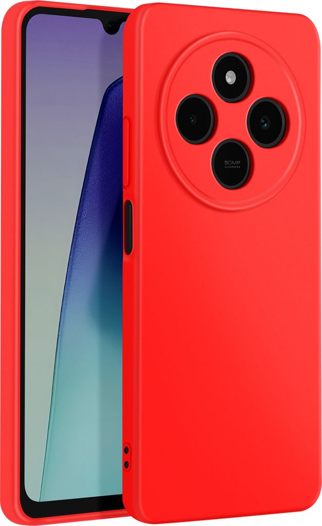 Avizar, Hülle für Xiaomi Redmi 14C Semi-rigid Soft-touch Anti-Fingerabdruck, Rot