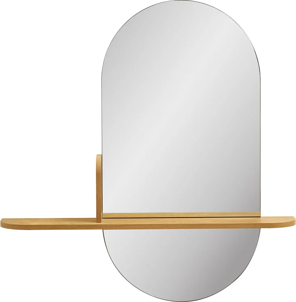 Petit miroir Elna tablette bois chêne gain de place pour studio et appart