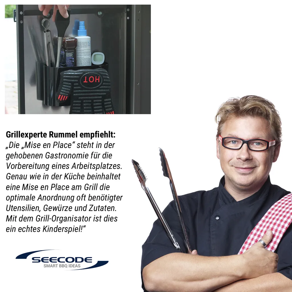Support de Rangement Barbecue SEECODE avec Fixation Ventouse Puissante