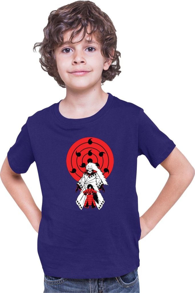 Kinder T-Shirt Japan Anime Manga Naruto Madara, 3-4 Jahr - 104 / Dunkelblau