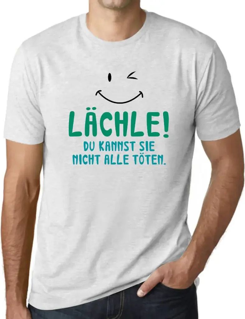 Herren Grafik T-Shirt Lächle! Du Kannst Sie Nicht Alle Töten Öko-Verantwortlich Vintage Jahrgang Kurzarm Lustige Druck Geburtstag Geschenk Mann