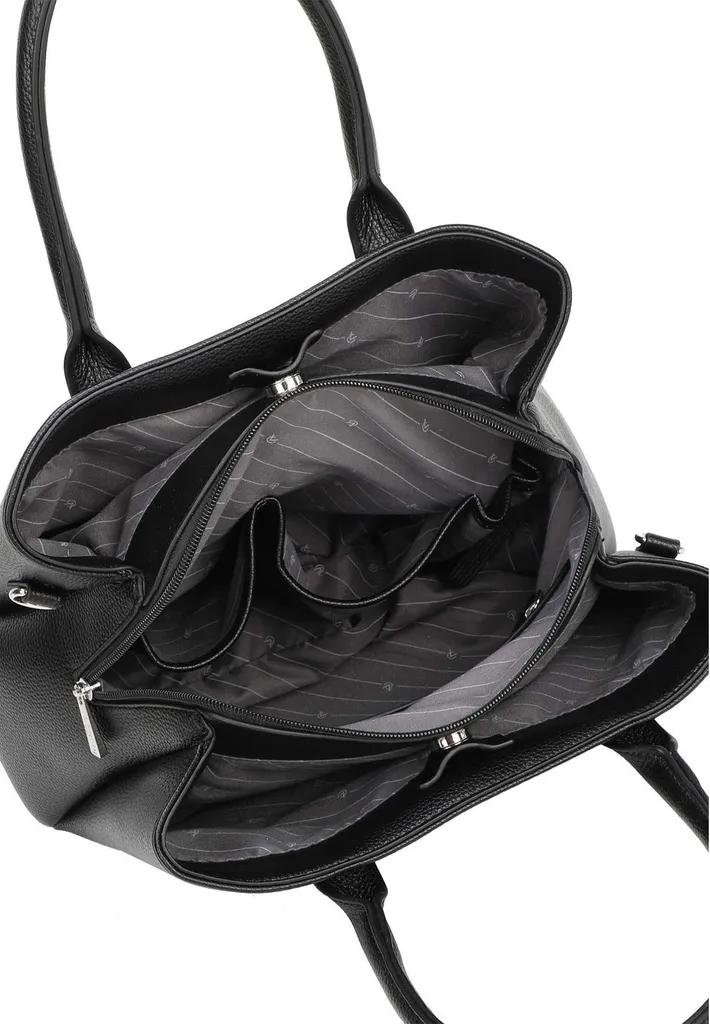 L.CREDI sac à main noir Polly, élégant sac à épaule bandoulière chic - 4
