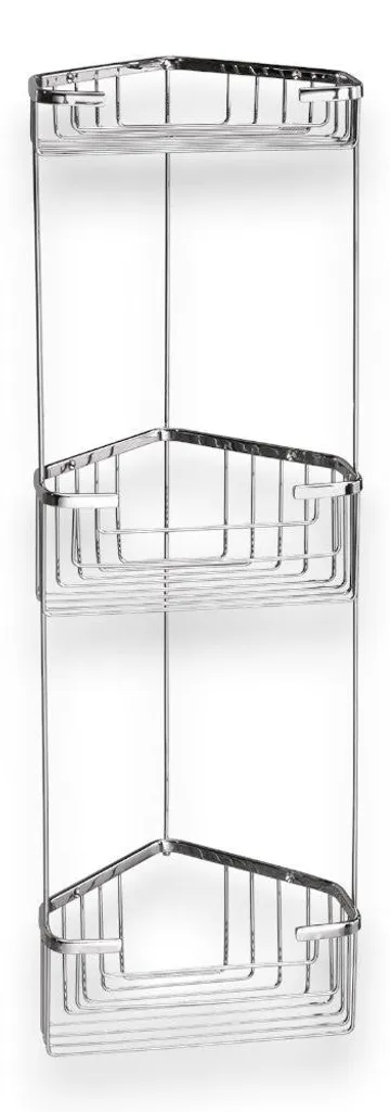Étagère de douche inox chrome 3 plateaux anti-corrosion haute qualité