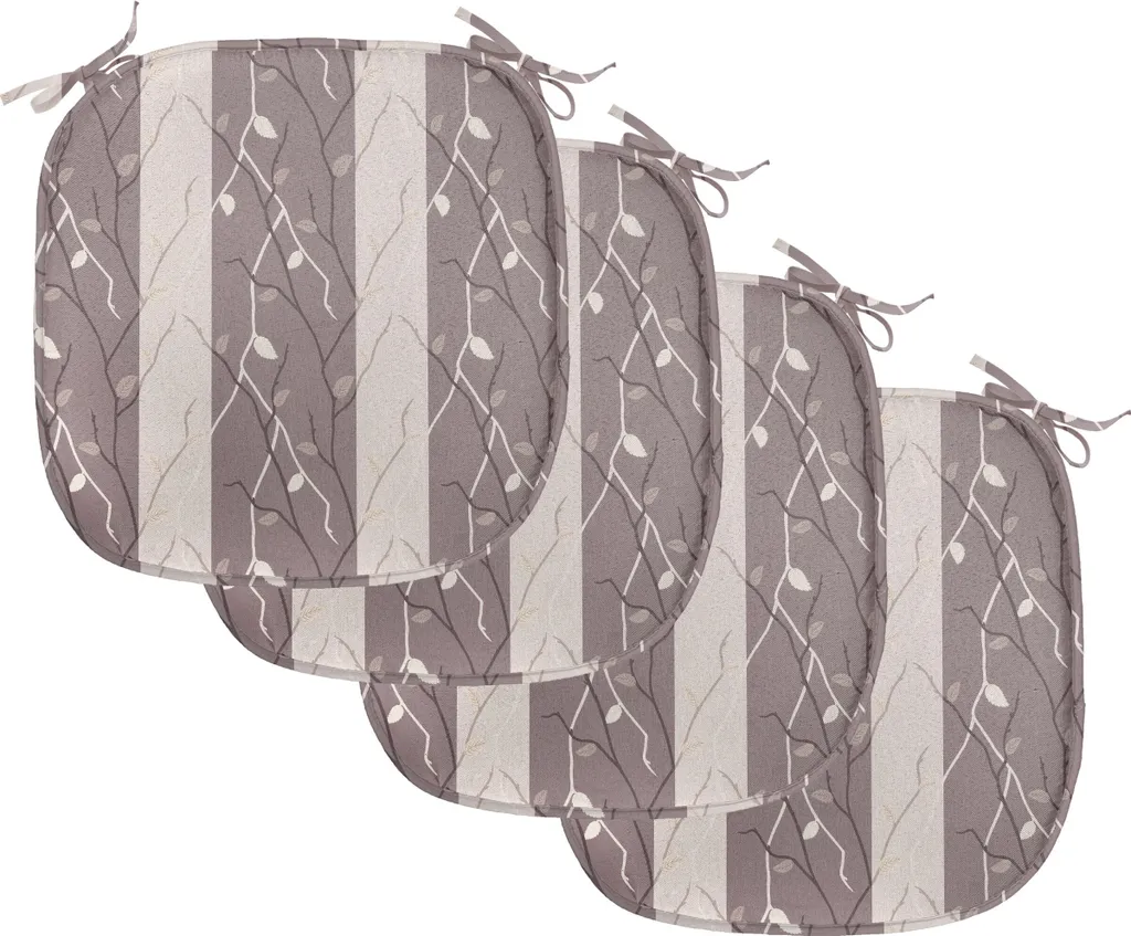 Coussins de chaise anti-taches et antidérapants lot de 4 taupe 40x40cm