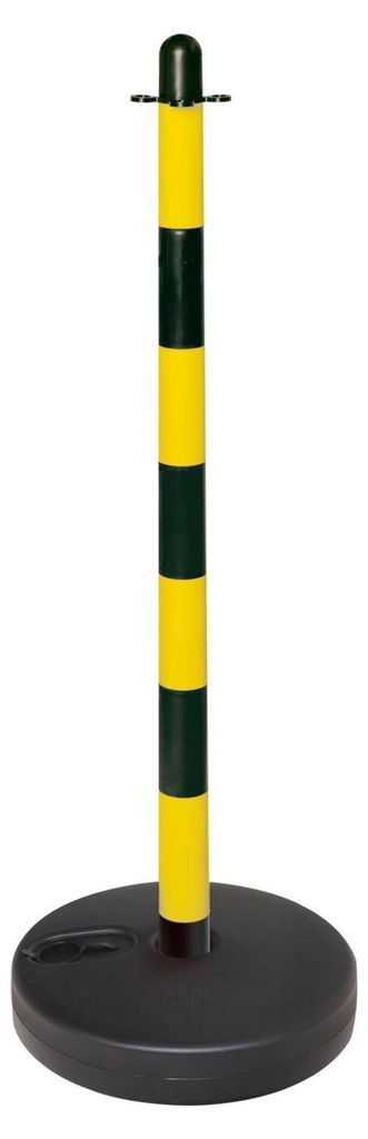 Moravia Kettenständer leicht schwarz/gelb 40 x 870 mm mit Rundfuß Kunstständer + befüllbar