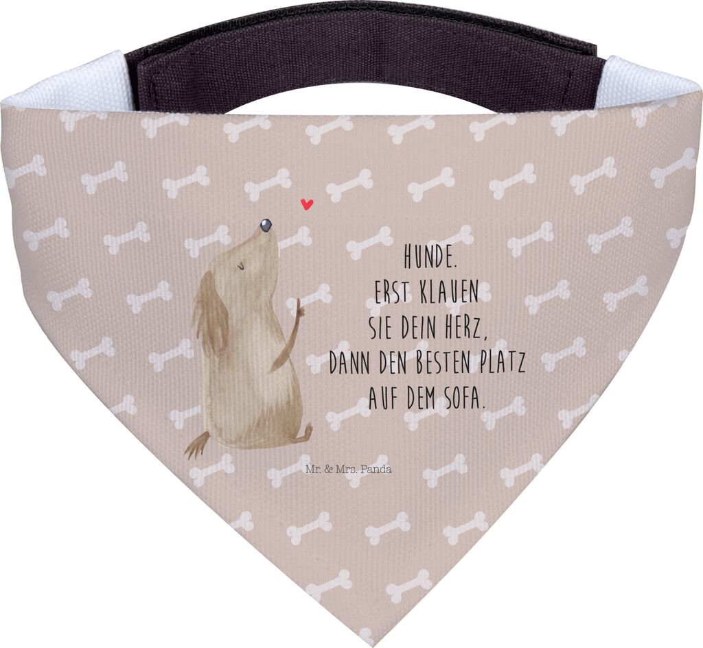 Mr. & Mrs. Panda Hunde Bandana Hund Liebe - Hundeglück - Geschenk, Halstuch, Tuch, Hunde-Halstuch, Für, Herz, Sprüche