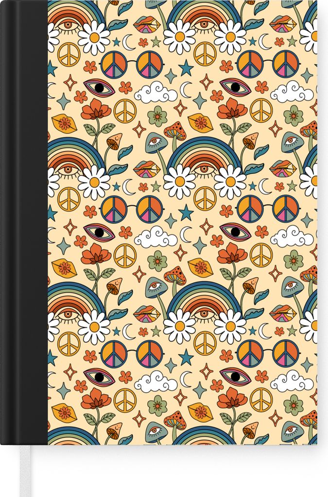 MuchoWow Notizbuch Tagebuch Haushaltsbuch Notebook A5 Vintage - Muster - Sommer - Notizblock - Notizheft - Notebook - Schreibblock - Papier