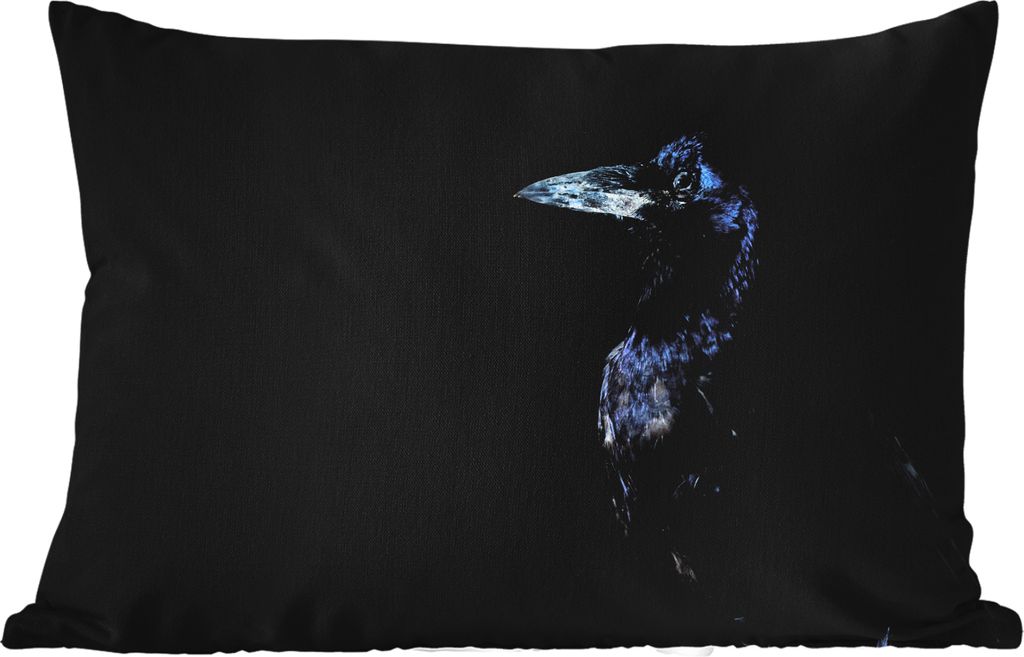 MuchoWow Outdoor Kissen - Vogel - Tiere - Schwarz - 50x30 cm - Wetterfest - Lounge Kissen - Sofa kissen - Wohnzimmer Dekoration