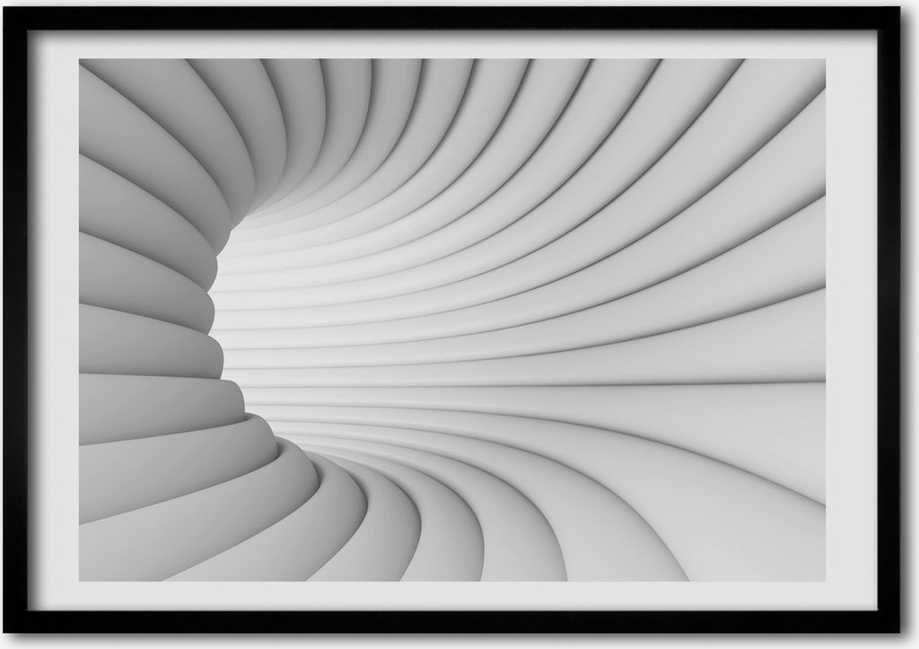Bild - Bilderrahmen - 100 cm x 70 cm - MDF - Rahmen - Foto - Wandkunst Abstraction Tunnel