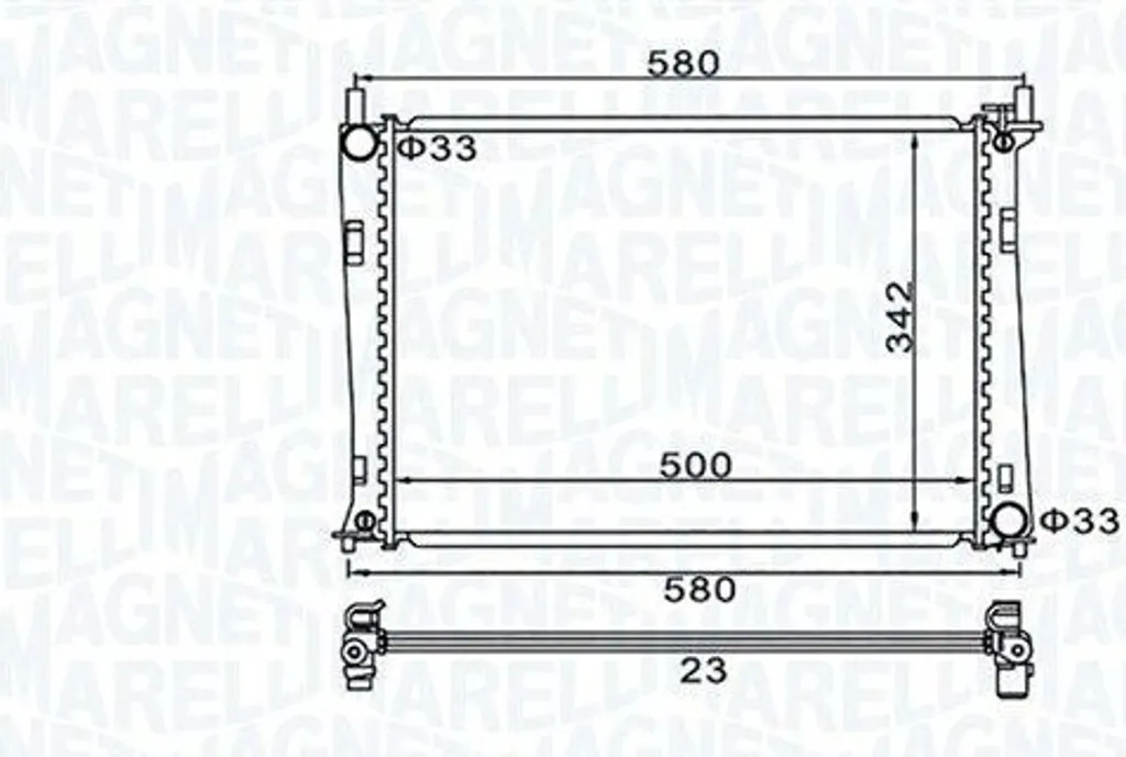 Radiateur d'eau Magneti Marelli haute efficacité pour Ford Fiesta 6
